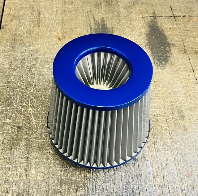 AIR FILTER BLUE STAINLESS STEEL MESH 76MM -63MM - Image 4