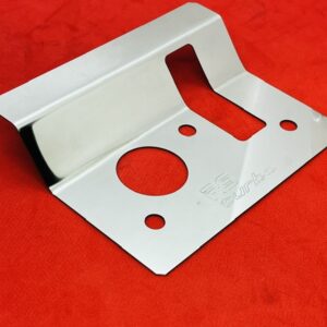 FORD ESCORT MK3 MK4 BONNET CATCH PLATE IN STAINLESS WITH LOGO